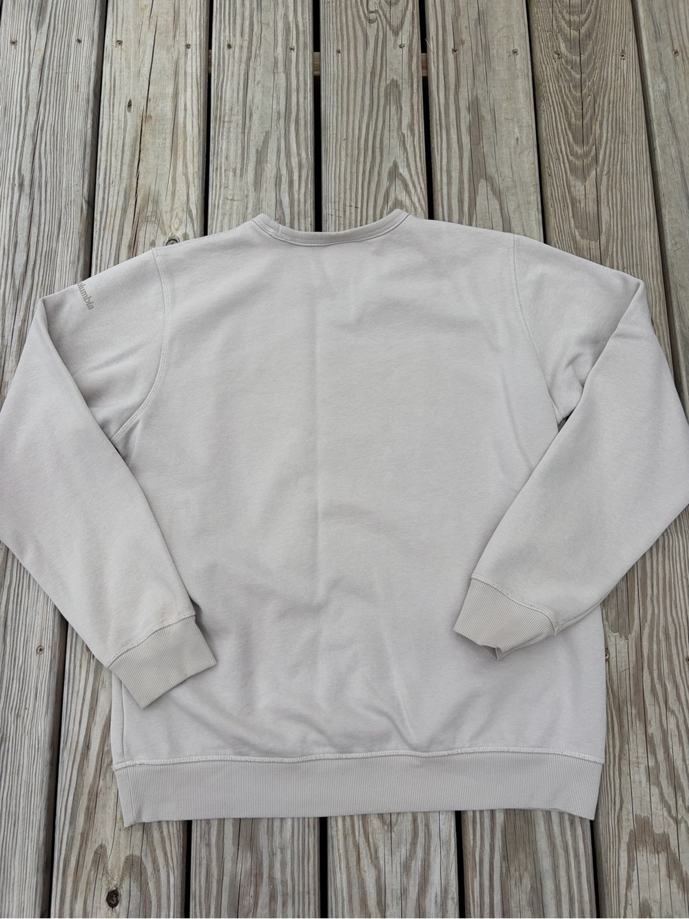 Columbia Womens Pullover Beige Sweatshirt Size Large Pullover Logo Long Sleeve - Picture 10 of 10